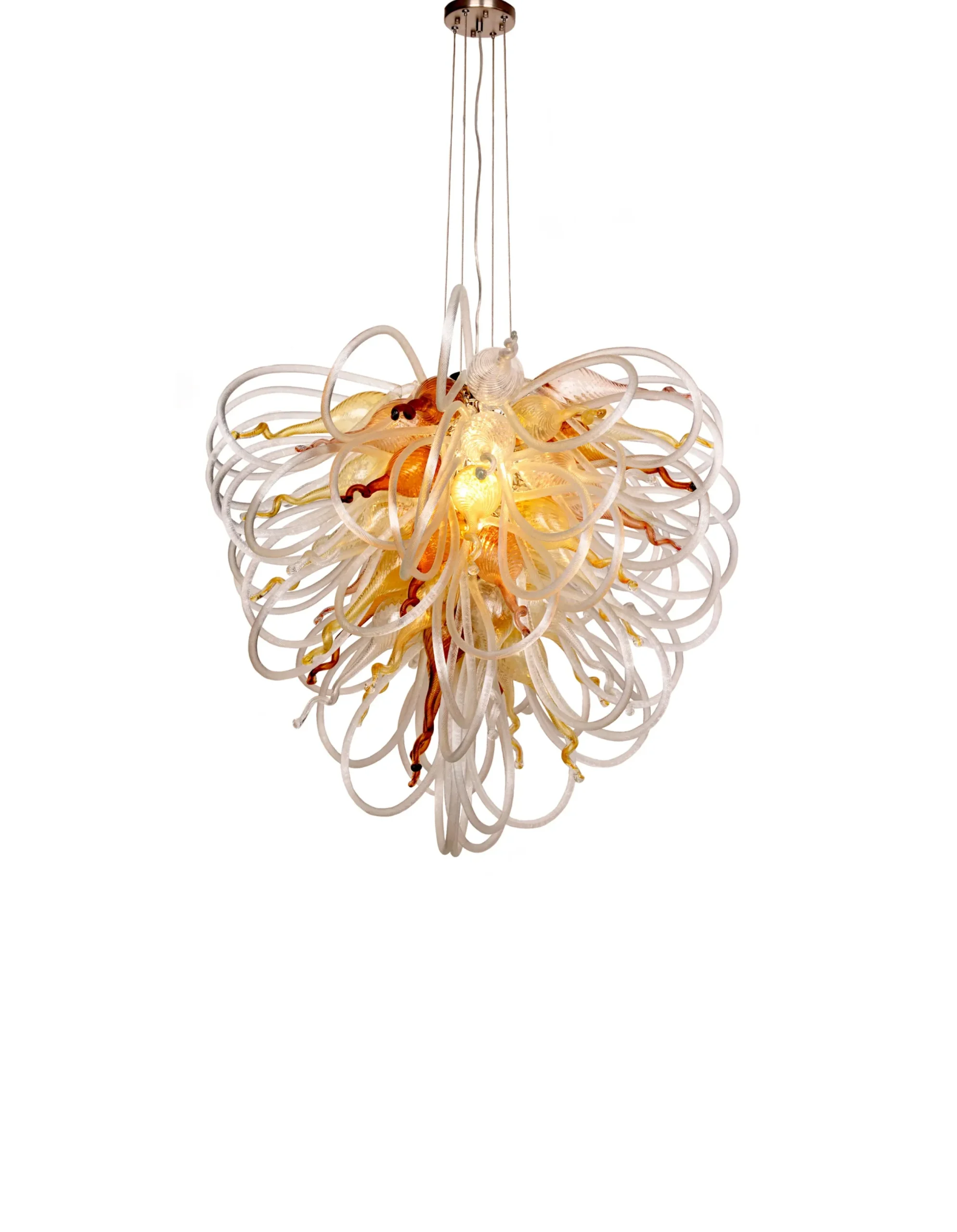 Viz Glass Orion Frontier Timber Large Blown Glass Chandelier
