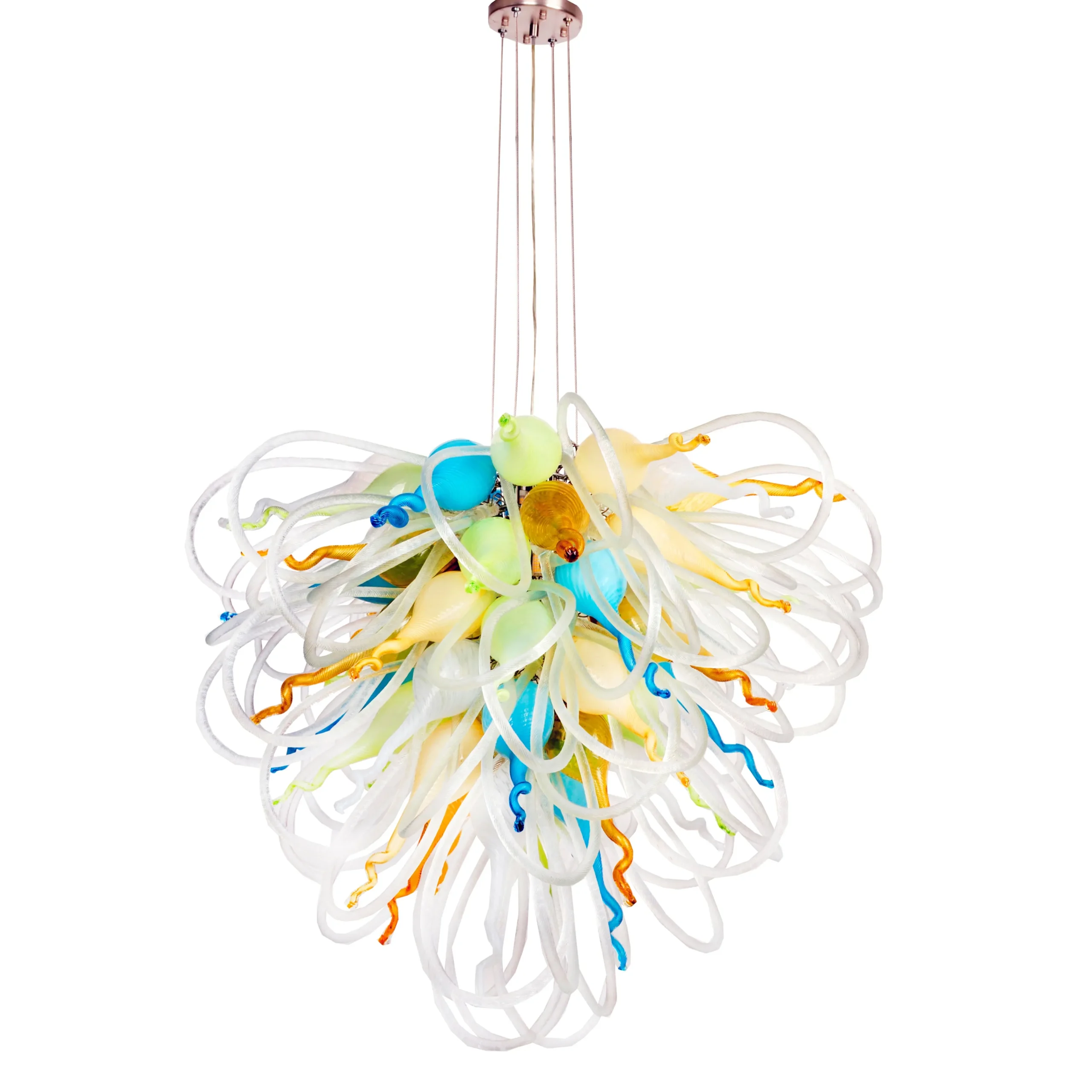Viz Glass Orion Glacier Bay Large Blown Glass Chandelier