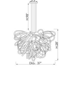 Viz Glass Orion Glacier Bay Small Blown Glass Chandelier
