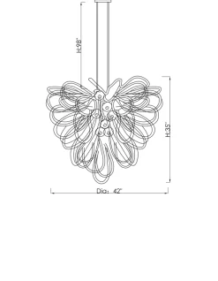 Viz Glass Orion High Sierra Large Blown Glass Chandelier