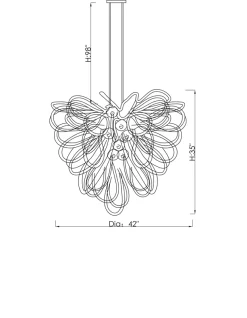 Viz Glass Orion Honey Comb Large Blown Glass Chandelier
