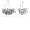 Viz Glass Orion Lazy Brook Linear Blown Glass Chandelier