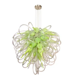 Viz Glass Orion Mint Macaroon Large Blown Glass Chandelier