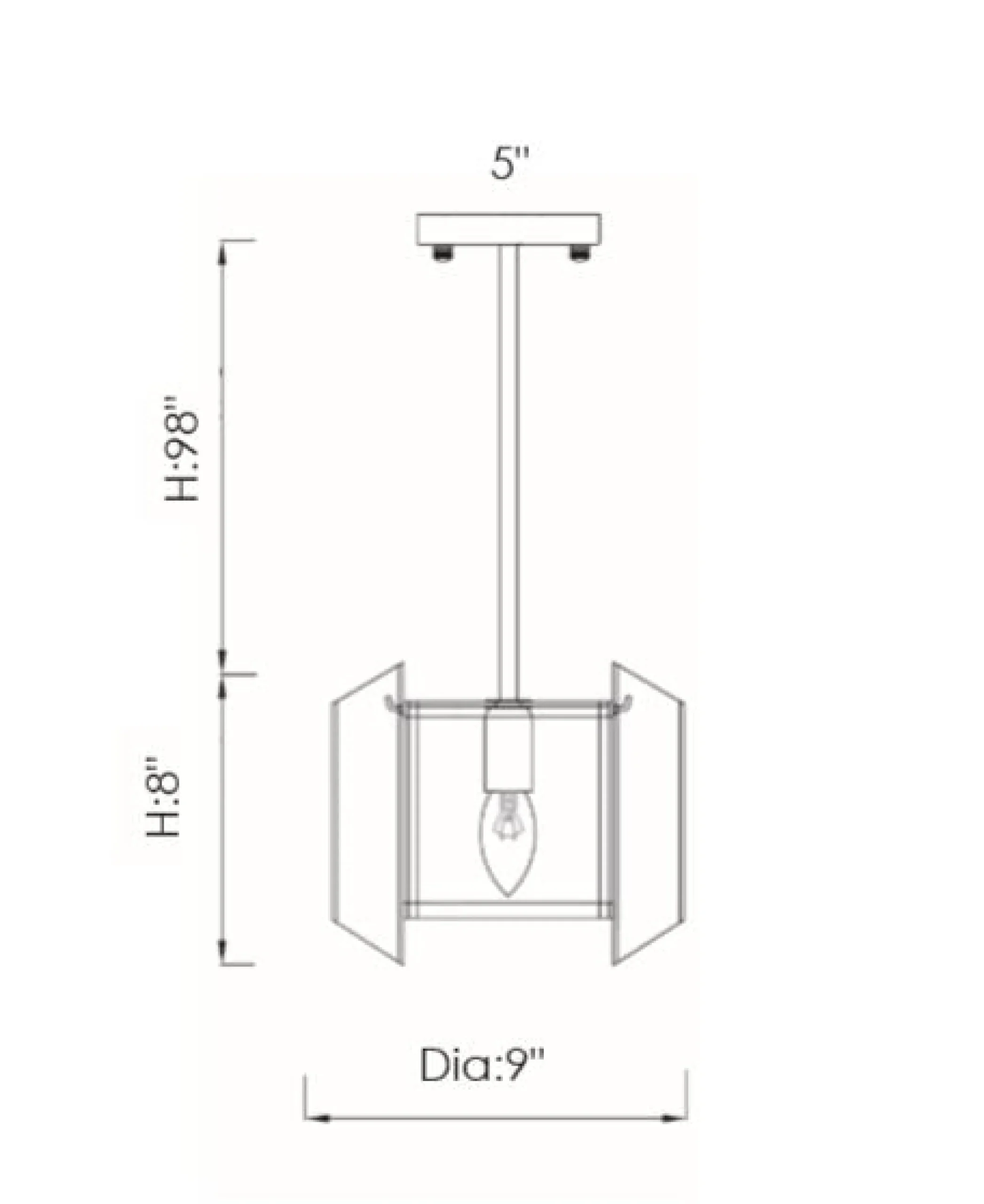 Viz Glass P-D3-1PN Vela Pendant