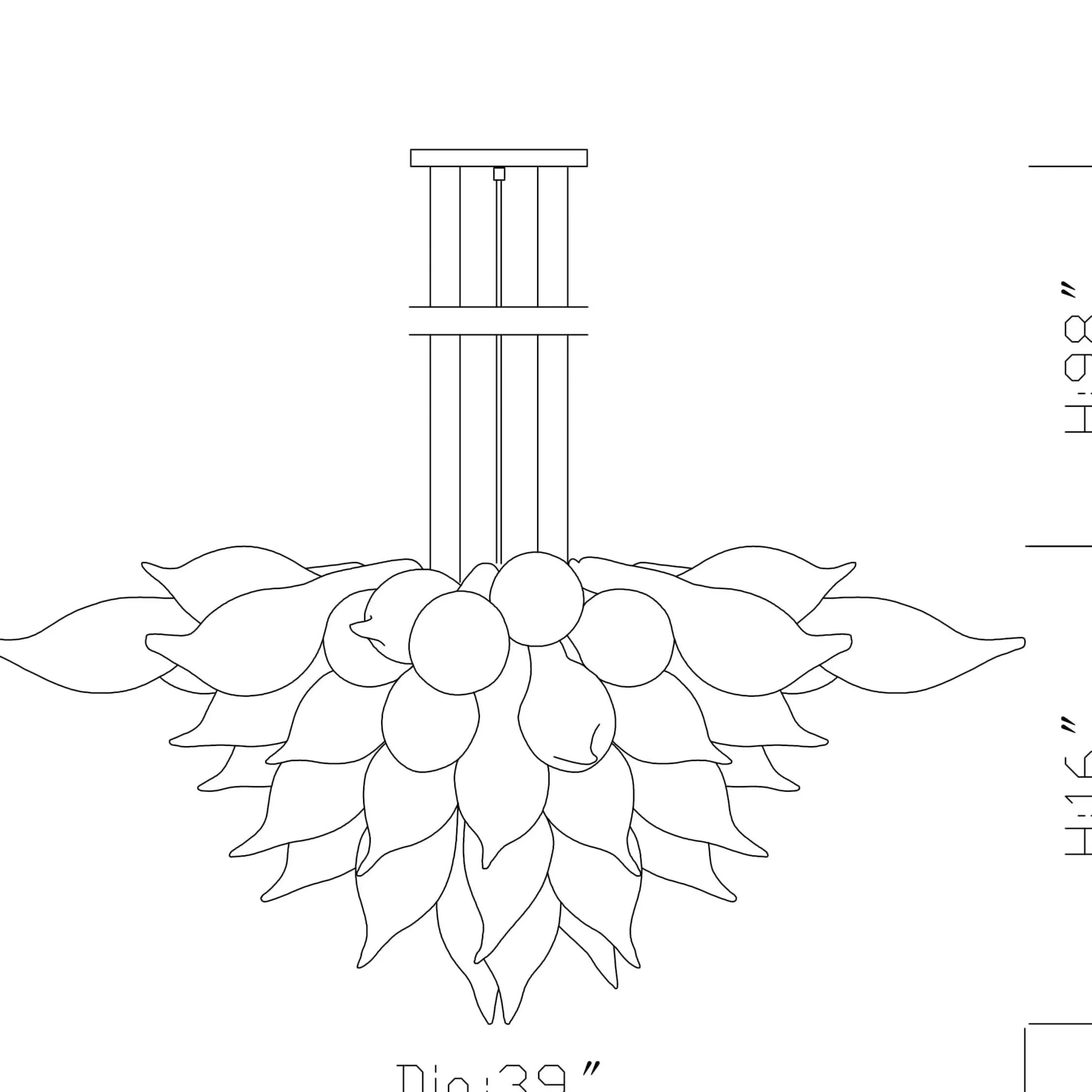 Viz Glass Radiant Gold Chandelier by
