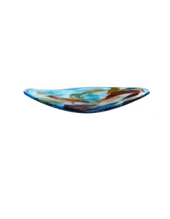 Viz Glass Riverbend Harmony - Handblown Art Glass Platter (Item #7594)