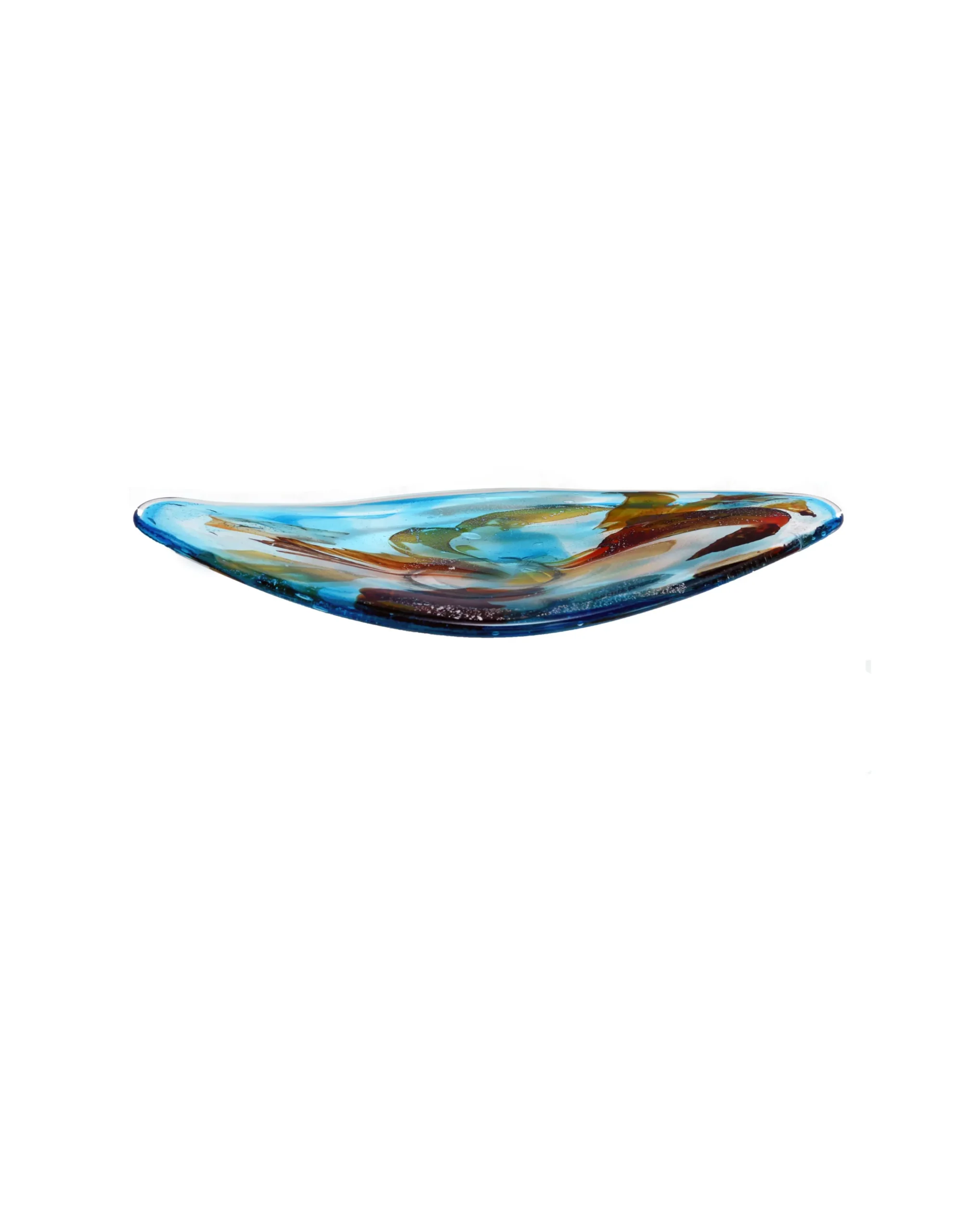 Viz Glass Riverbend Harmony - Handblown Art Glass Platter (Item #7594)