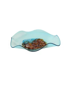 Viz Glass Tranquil Shore - Handblown Art Glass Platter (Item #7603TB)