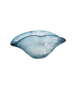 Viz Glass Whispering Tide - Handblown Art Glass Folded Vase (Item #6807)